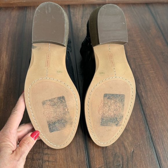 Vince Camuto Black Suede Presteta Braided Ankle Booties LIKE NEW - Picture 9 of 10